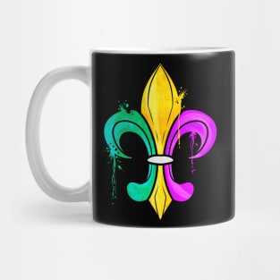 Green, Golden and Purple Fleur De Lis Mug